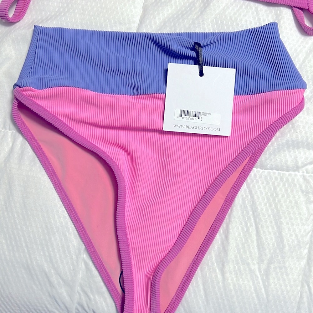 COPY - Beach Riot Periwinkle Color block bikini. NWT bottom Small
